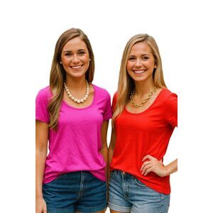 Lot of 2 LRL size XL Lauren Ralph Lauren closet staple tops.